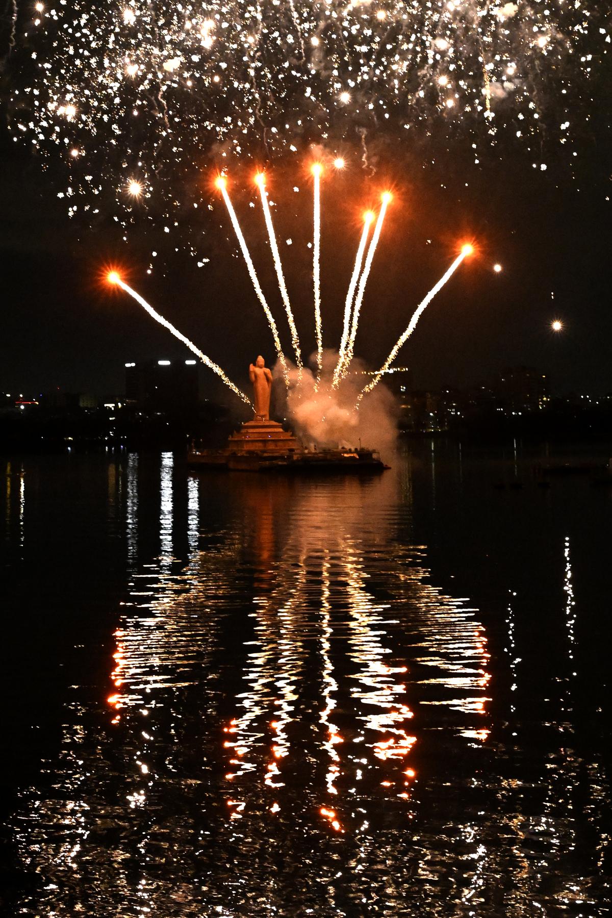 Fireworks Dot Sky Over Tank Bund As Saddula Bathukamma Celebrations