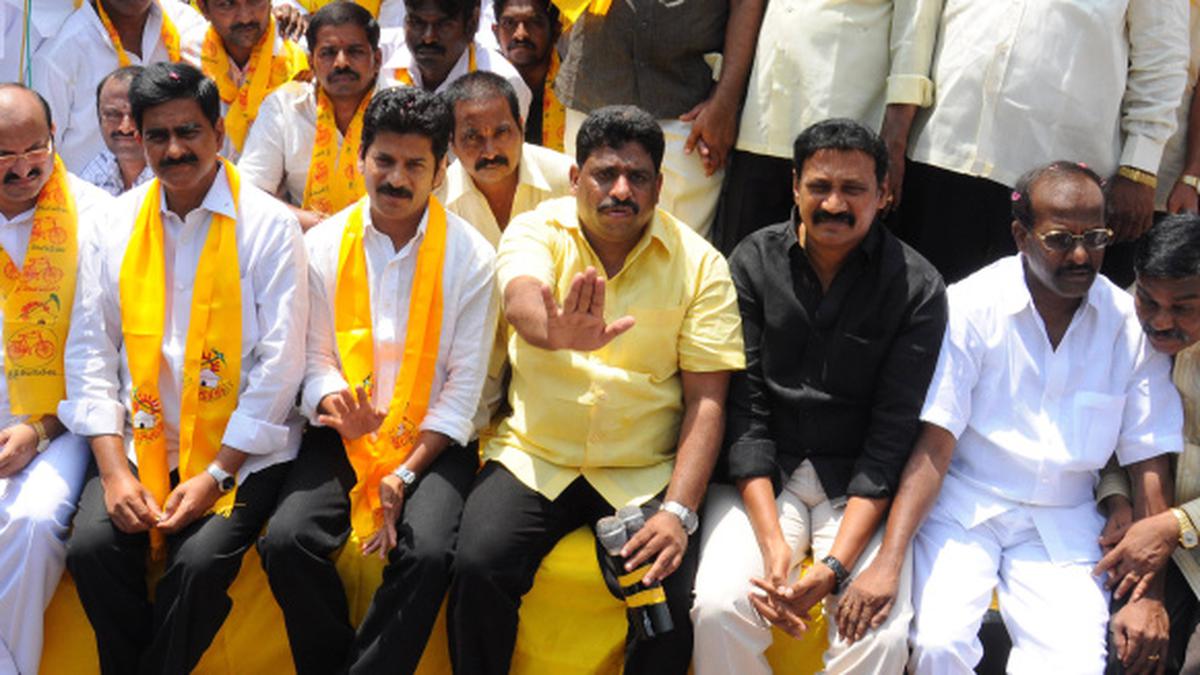 TDP Stages Dharna For Flyover The Hindu