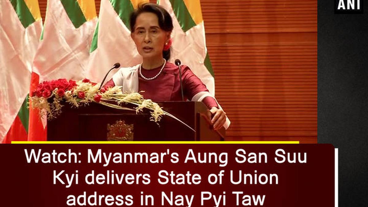 Watch Myanmar S Aung San Suu Kyi Delivers State Of Union Address In