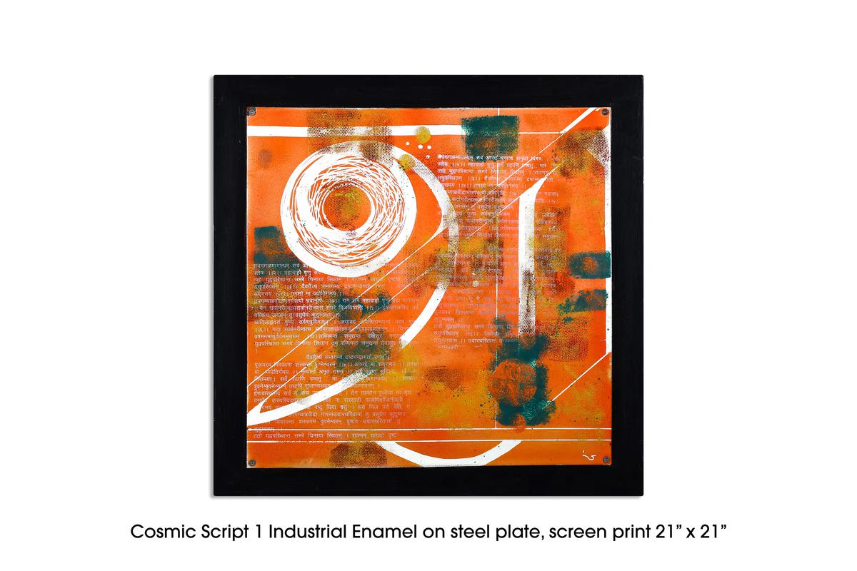 Jyoti Singh’s enamel on steel plate artwork