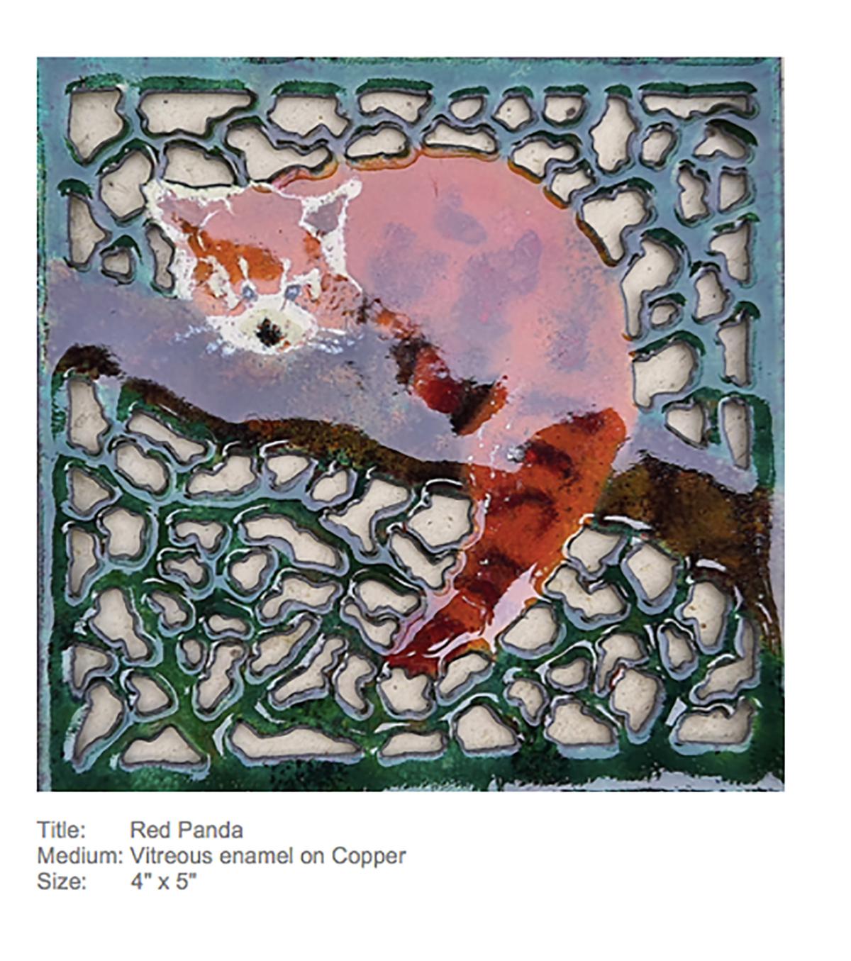 Avanti Mehta’s enamel on copper artwork