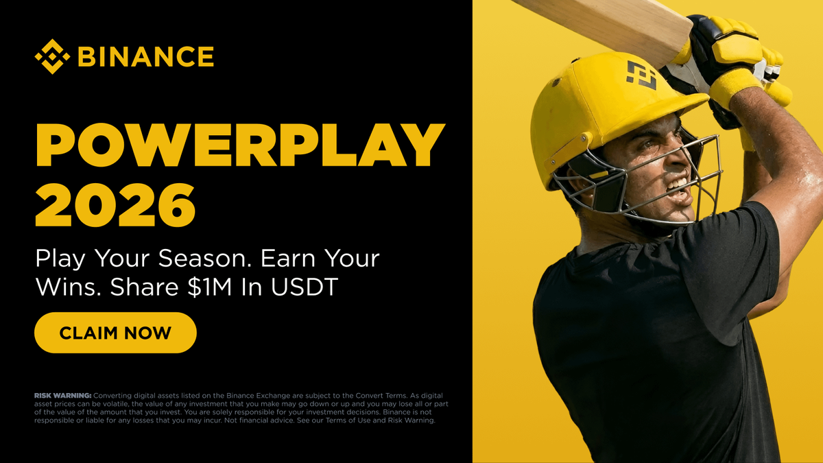 PowerPlay 2026: Binance Invites India to Celebrate the Cricket Season with $1,000,000 in USDT Rewards