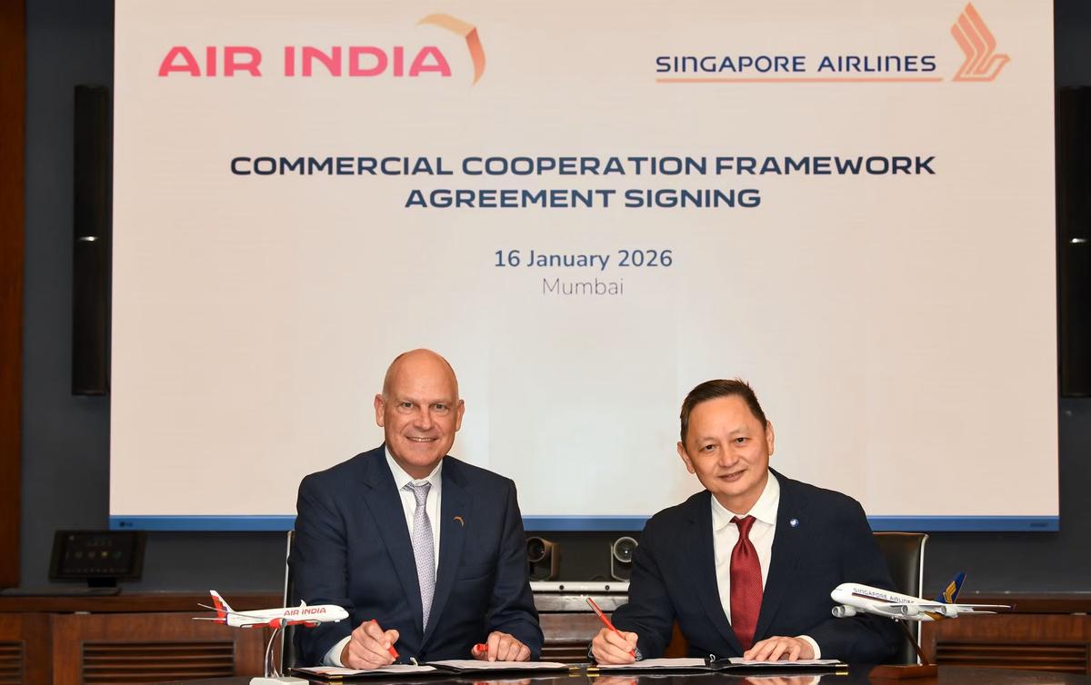 thehindu.com - Jagriti Chandra - Air India, Singapore Airlines sign deal to offer air travellers more routes, easier connections