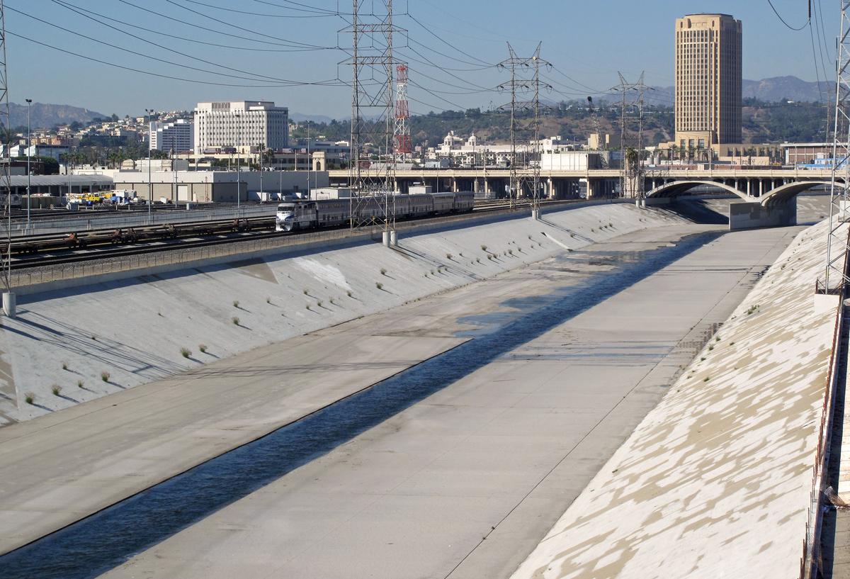 Channelised Los Angeles River. Channelised Los Angeles River.