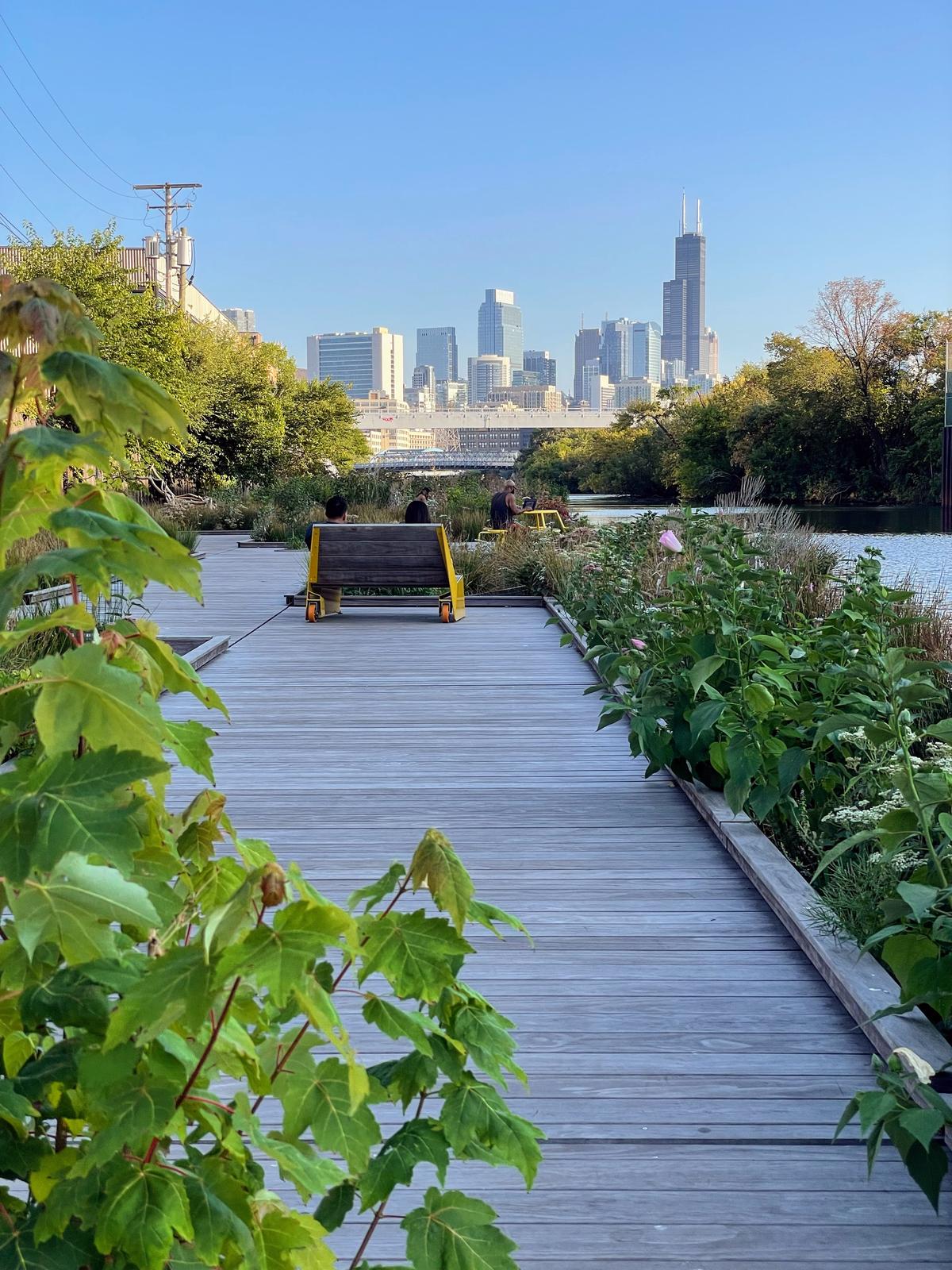 The Wild Mile floating park in Chicago. The Wild Mile floating park in Chicago.