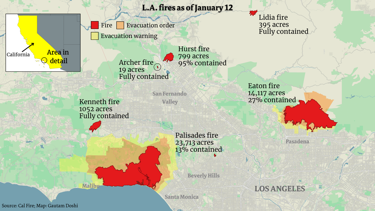 Source: Cal Fire; Map: Gautam Doshi