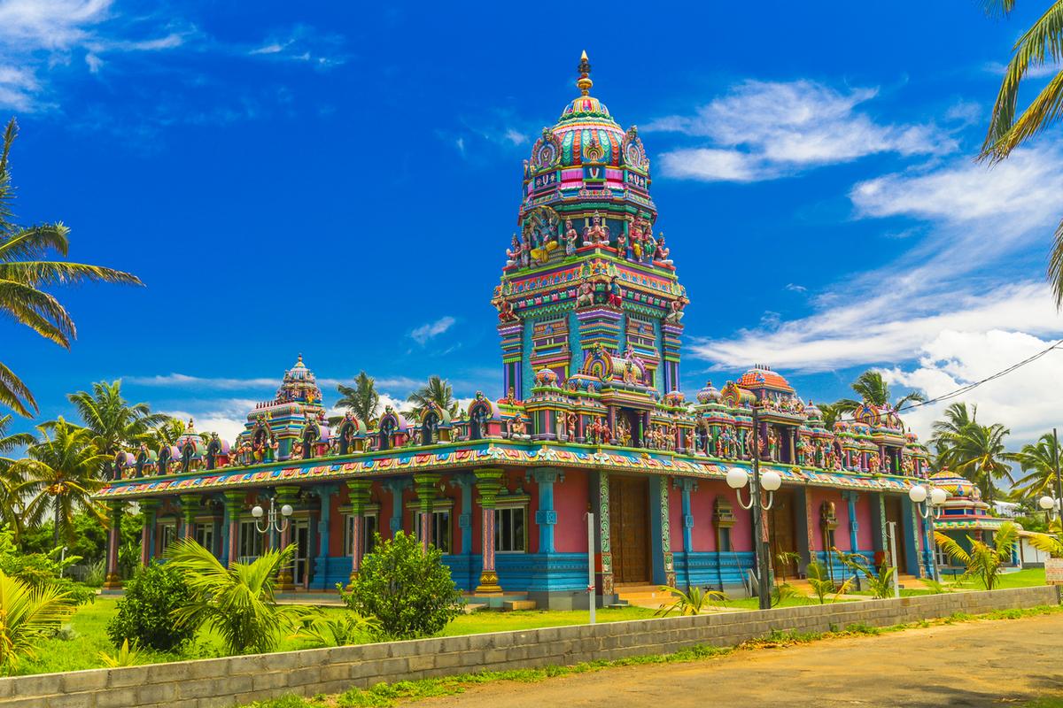 Narassingua Peroumal Tamil temple in Saint-Pierre on Reunion Island.