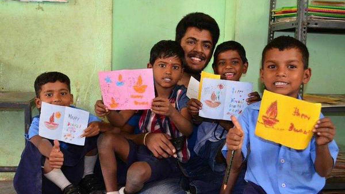 A mentoring programme conducted over phone helps government school students with spoken English