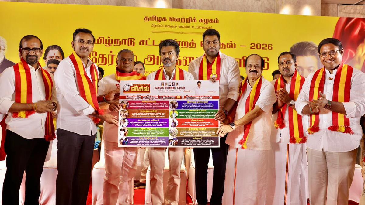 Vijay unveils TVK manifesto, criticises Dravidian majors’ poll promises