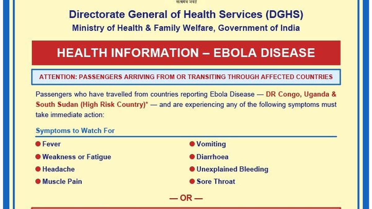 Government issues Ebola advisory for passengers arriving from DR Congo, Uganda and South Sudan