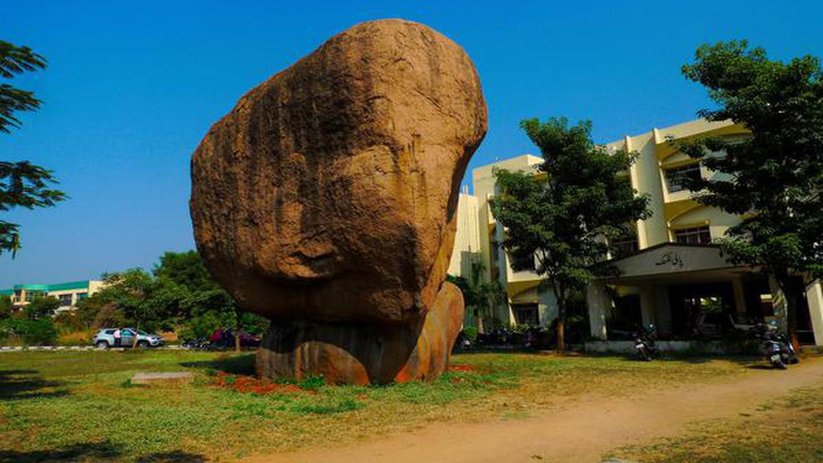 In Hyderabad, rocks that resemble an elephant and a one-eyed gentleman