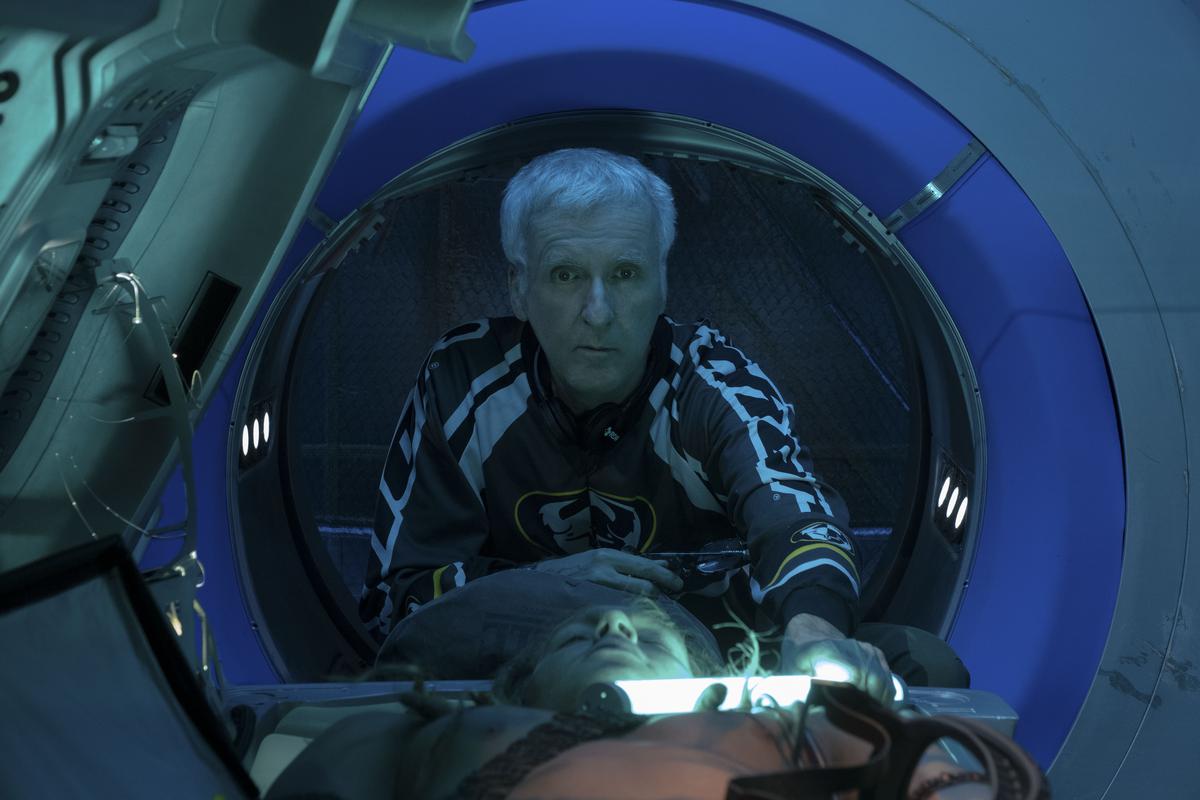 Director James Cameron on the sets of ‘Avatar: The Way of Water’