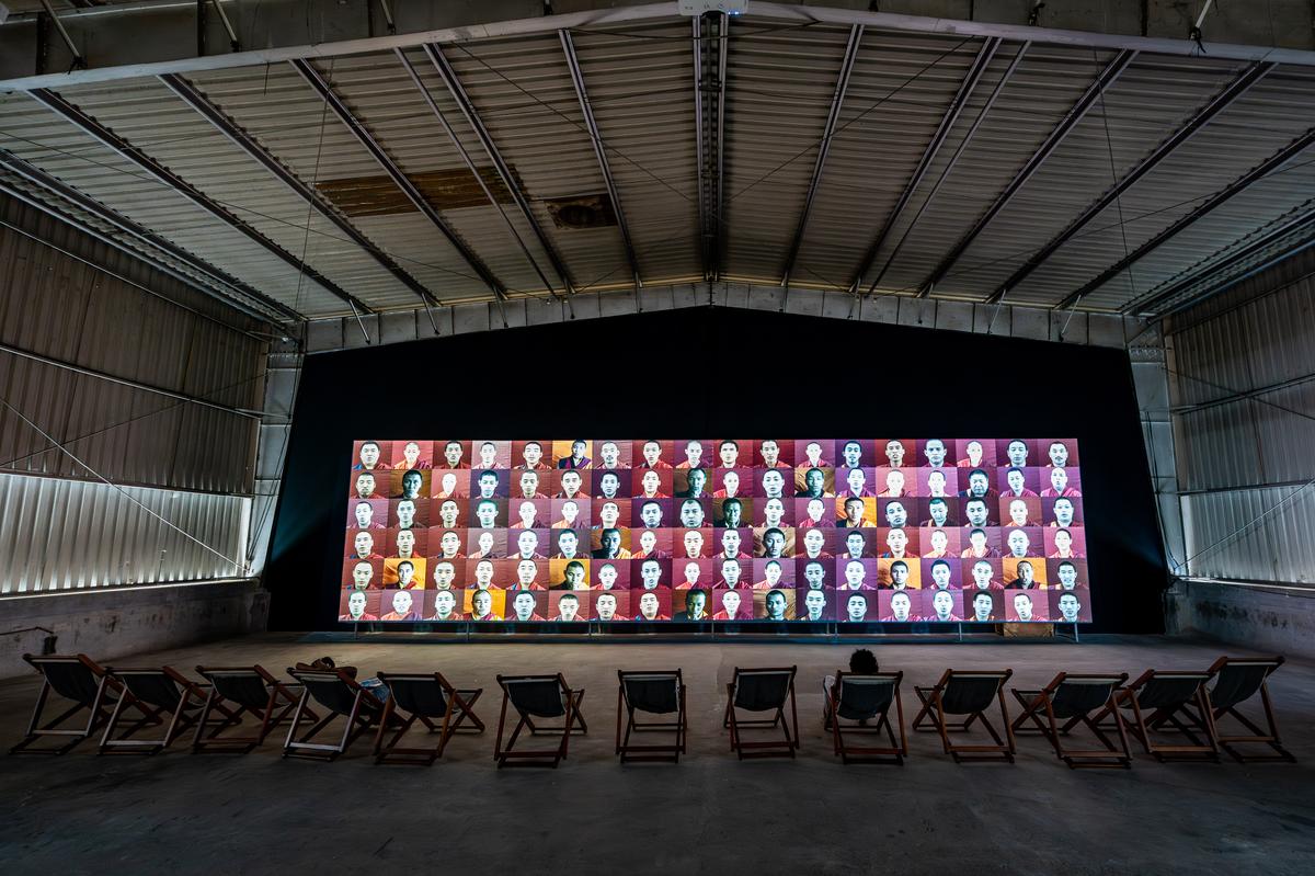 Waterfall by Marina Abramovic, a three-channel video projection, KMB 2025-26.