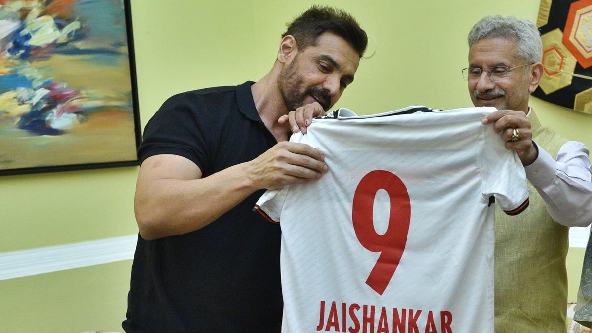 John Abraham meets Jaishankar ahead of ‘The Diplomat’ release, gifts external affairs minister a football jersey