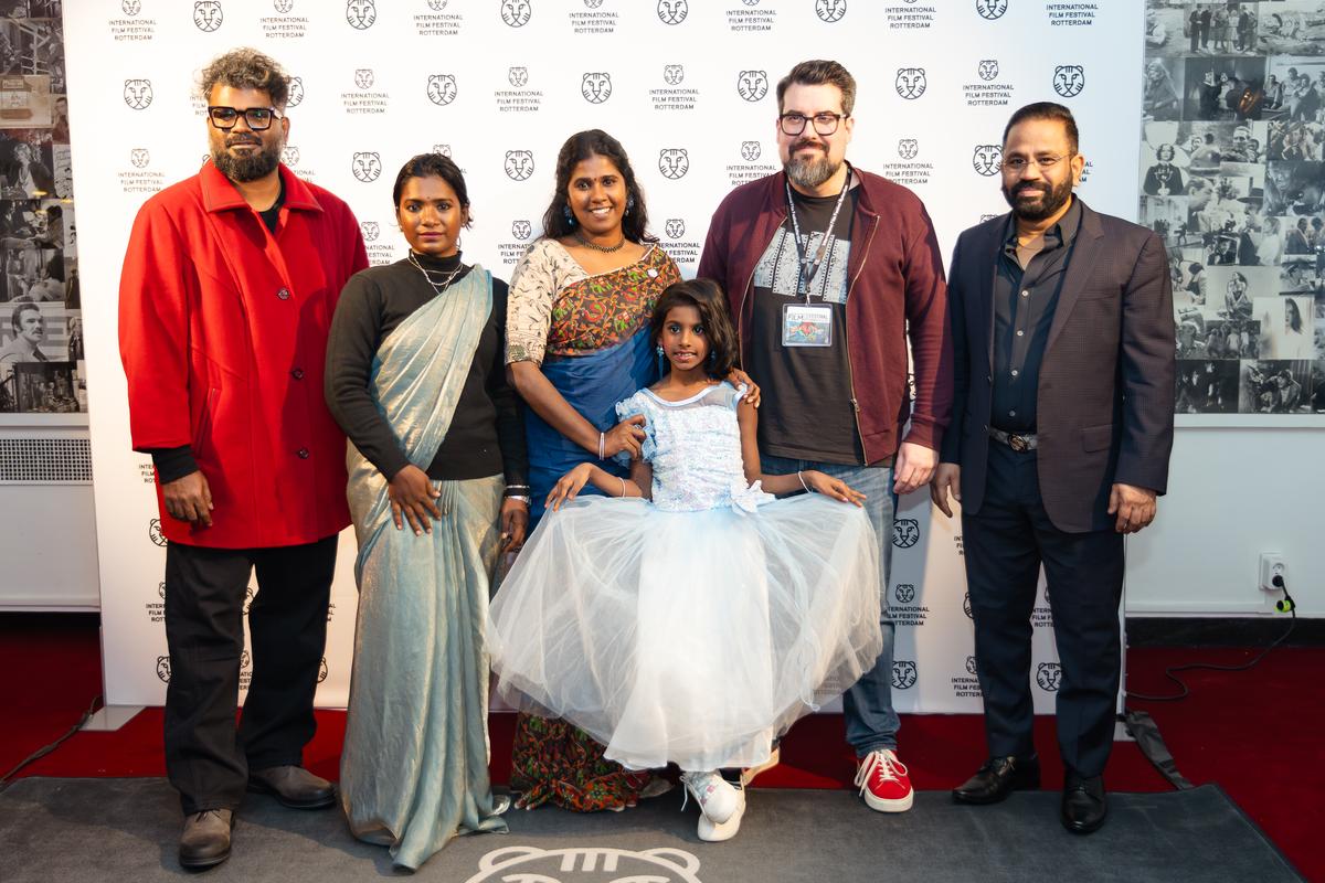 Cinematographer Vinoth Janakiraman, Melody Dorcas, Semmalar Annam, Shudar Kodi, Stefan Borsos, and producer Anto Chittilappilly at the screening of ‘Mayilaa’ at the International Film Festival Rotterdam Cinematographer Vinoth Janakiraman, Melody Dorcas, Semmalar Annam, Shudar Kodi, Stefan Borsos, and producer Anto Chittilappilly at the screening of ‘Mayilaa’ at the International Film Festival Rotterdam