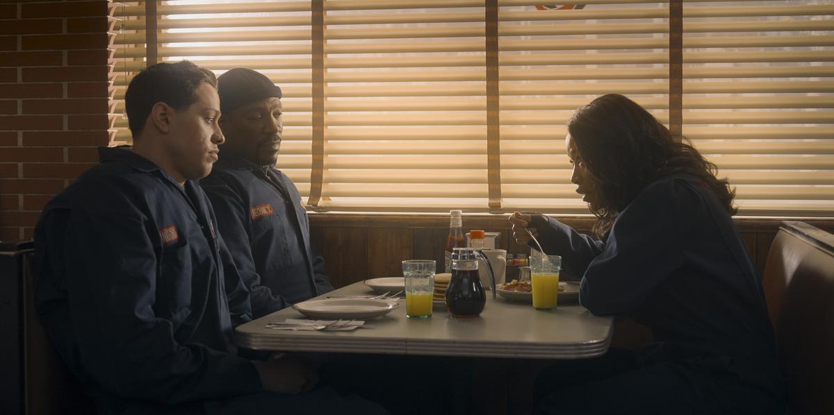 Pete Davidson, Eddie Murphy and Keke Palmer in a still from ‘The Pickup’