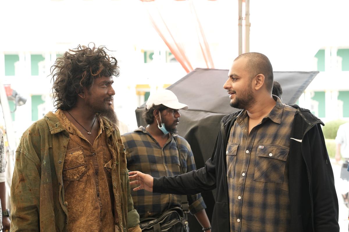 Kavin and Sivabalan Muthukumar on the sets of ‘Bloody Beggar’