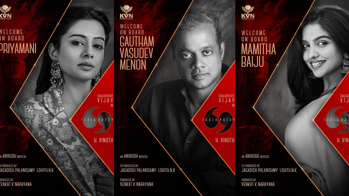 ‘Thalapathy 69’: Priyamani, Gautham Menon, Mamitha Baiju on board Vijay-H Vinoth film