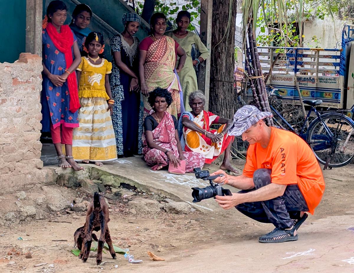 Brian Linebaugh during the shoot of his documentary