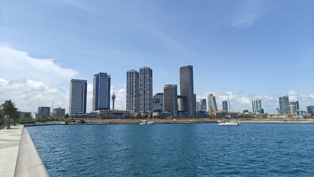 The view of the Galle Face as seen from the new Port City marina in Colombo