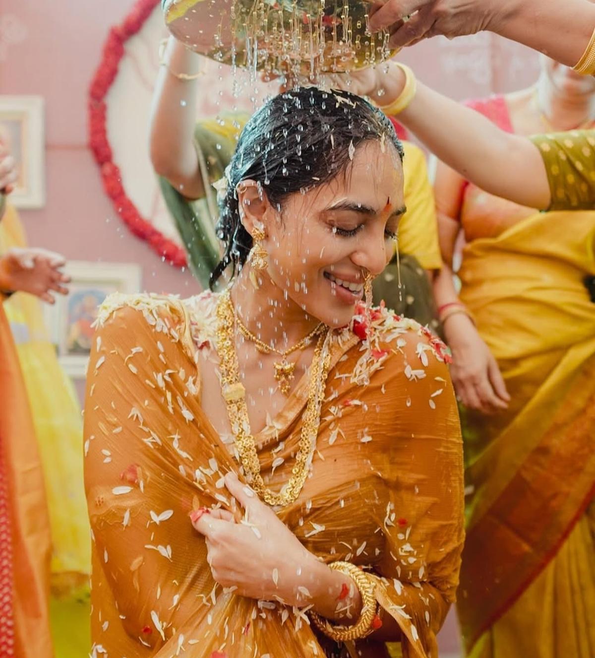 Actor Sobhita Dhulipala during the pre-wedding festivities.