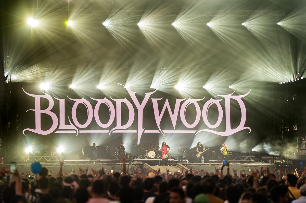 Bloodywood perform at Lollapalooza India 2026 at the Mahalaxmi Racecourse, Mumbai