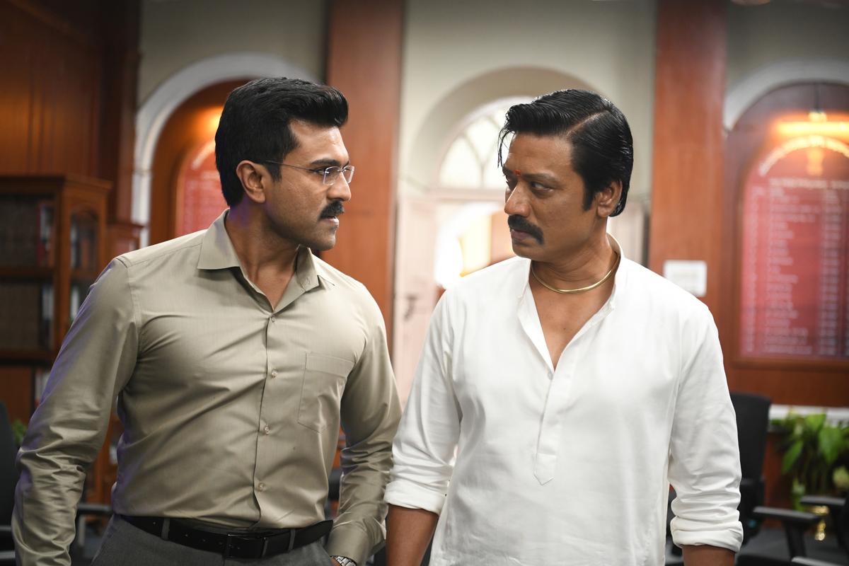 Ram Charan and SJ Suryah in a still from ‘Game Changer’