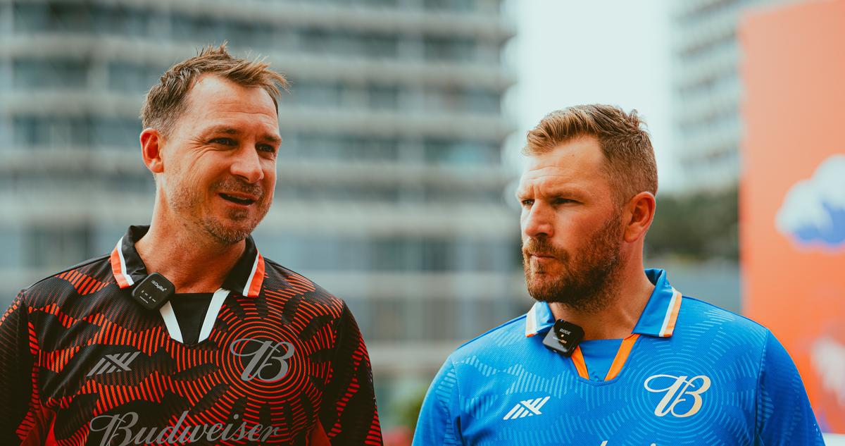 Dale Steyn and Aaron Finch during the interaction with media and fans as part of the Budweiser’s ‘0.0’s BUD Hotel Experience’. Dale Steyn and Aaron Finch during the interaction with media and fans as part of the Budweiser’s ‘0.0’s BUD Hotel Experience’.