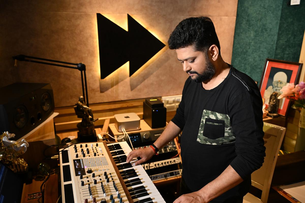 Ajaneesh Loknath in his studio in Bengaluru.