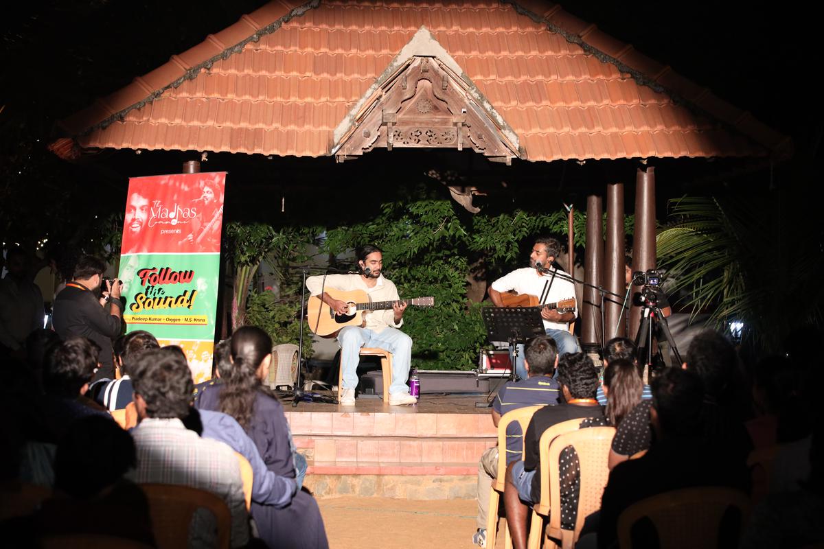 Tamil independent musician MS Krsna during a concert at Chennai’s Dakshina Chitra