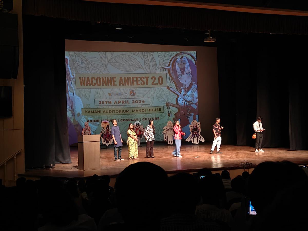 Sanket Mhatre, Parul Bhatnagar, Akanksha Sharma, and Sonal Kaushal performing live renditions of their character’s iconic Hindi anime intros at the WaConne AniFest 2.0