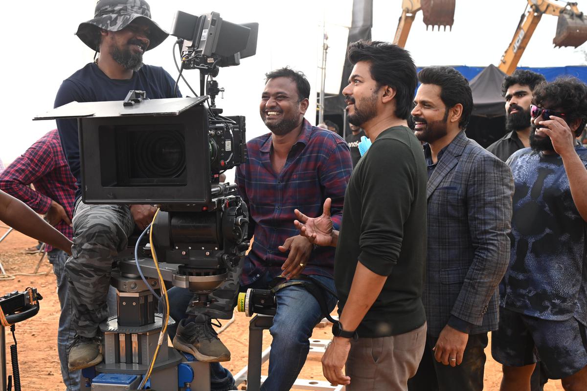 Karthik Palani, Vijay, Sham and others from the sets of 'Varisu'