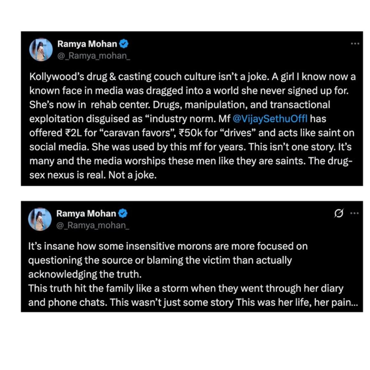 Screengrabs of the tweets posted by the X user Screengrabs of the tweets posted by the X user