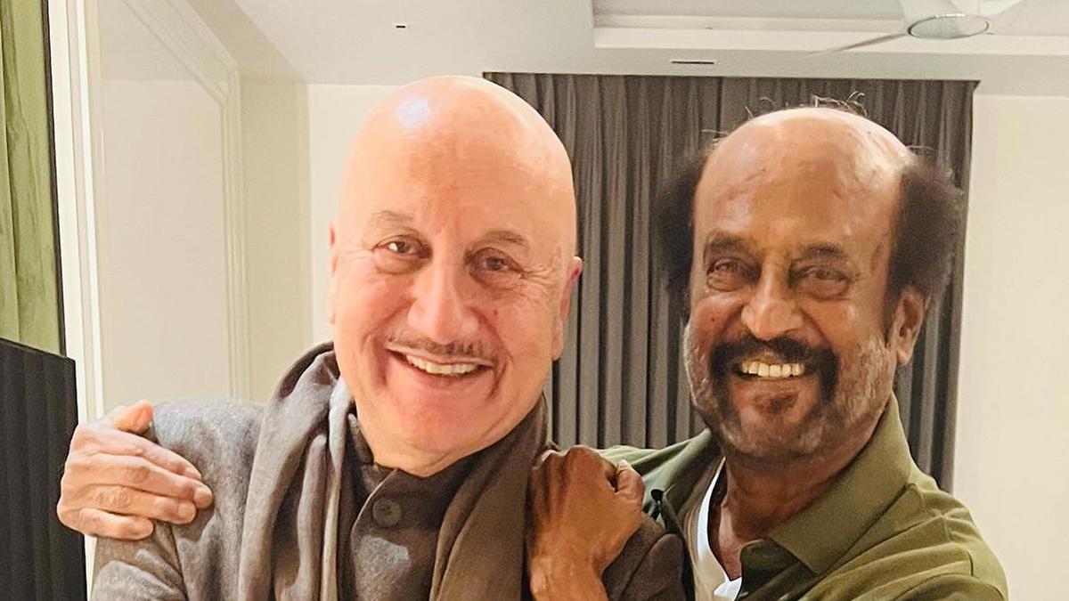 Anupam Kher, Rajinikanth pose together ahead of Ram Mandir Pran Pratishtha ceremony