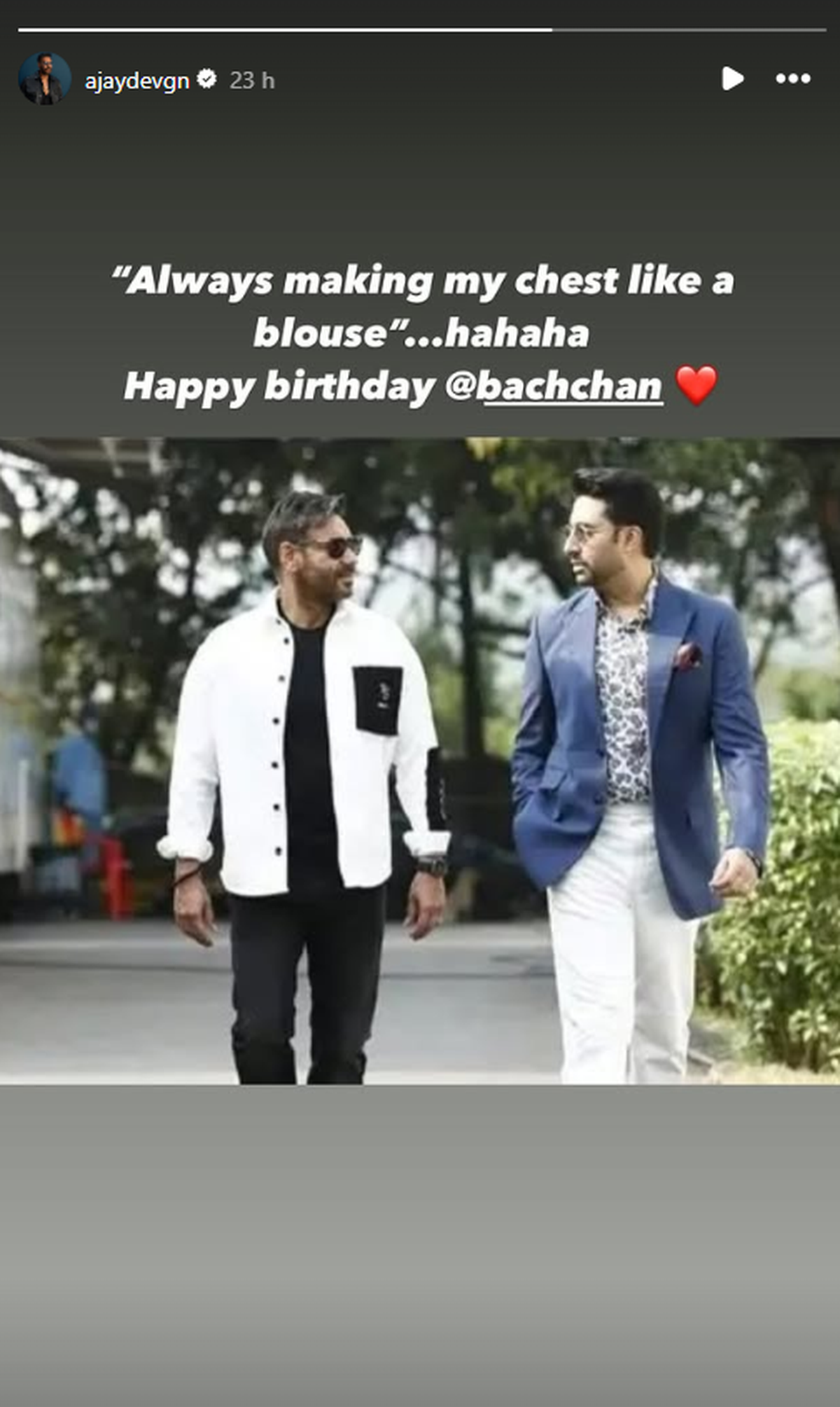 A scambreb from Ajay Devgan's Instagram stories