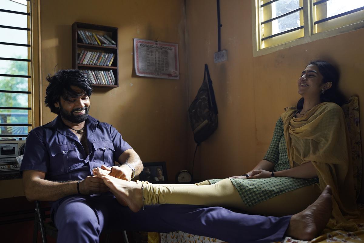 Rakshit Shetty and Rukmini Vasanth in the film