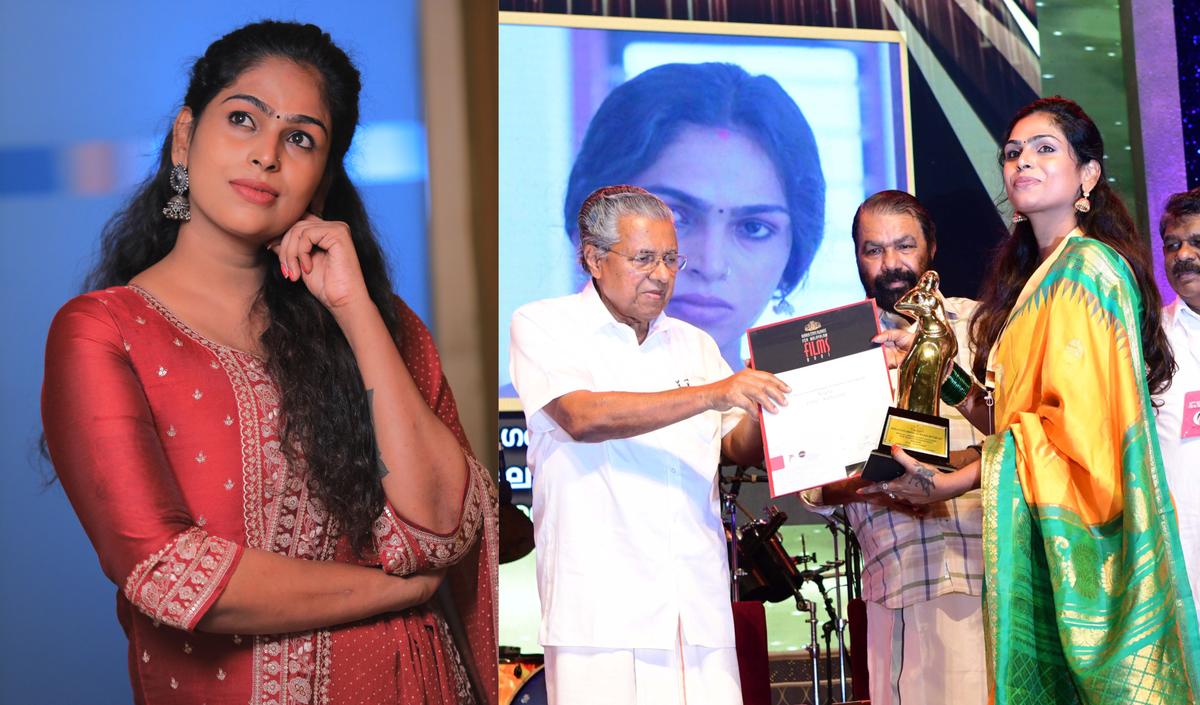 Negha Shahin; while receiving the Special Award in Any Category for Women/Transgender for her performance in ‘Antharam’ at the 52nd Kerala State Film Awards in 2022