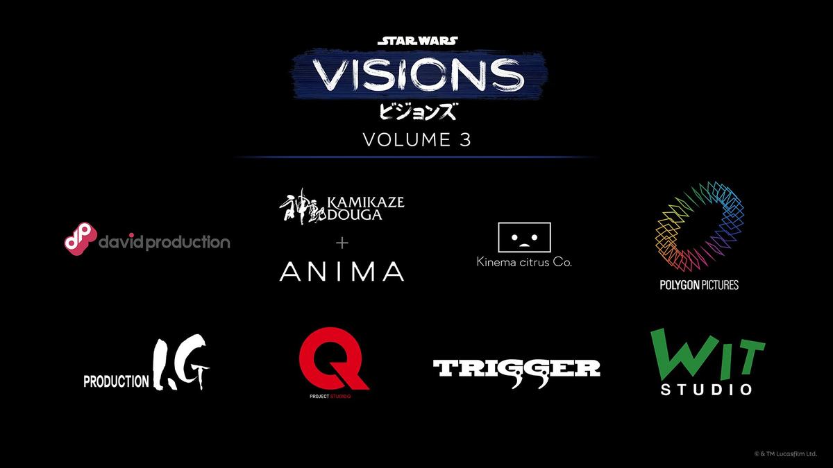 The studio lineup for ‘Star Wars: Visions’ Volume 3