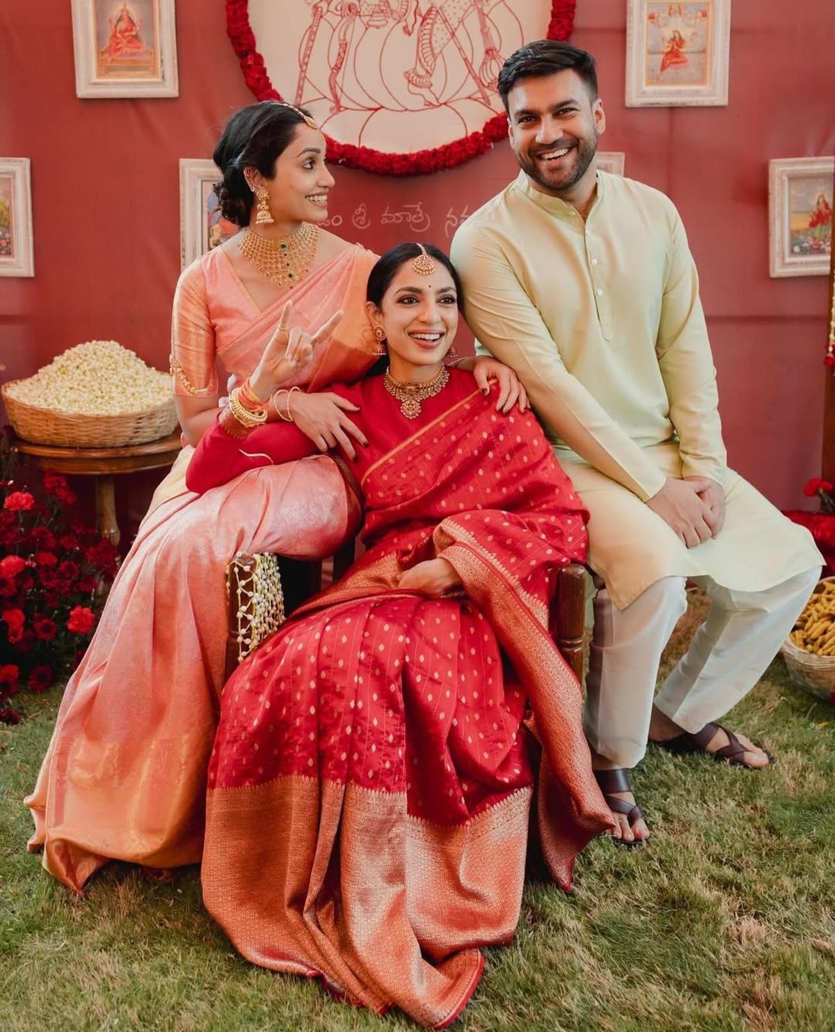 Sobhita Dhulipala with her family members during the pre-wedding festivities.