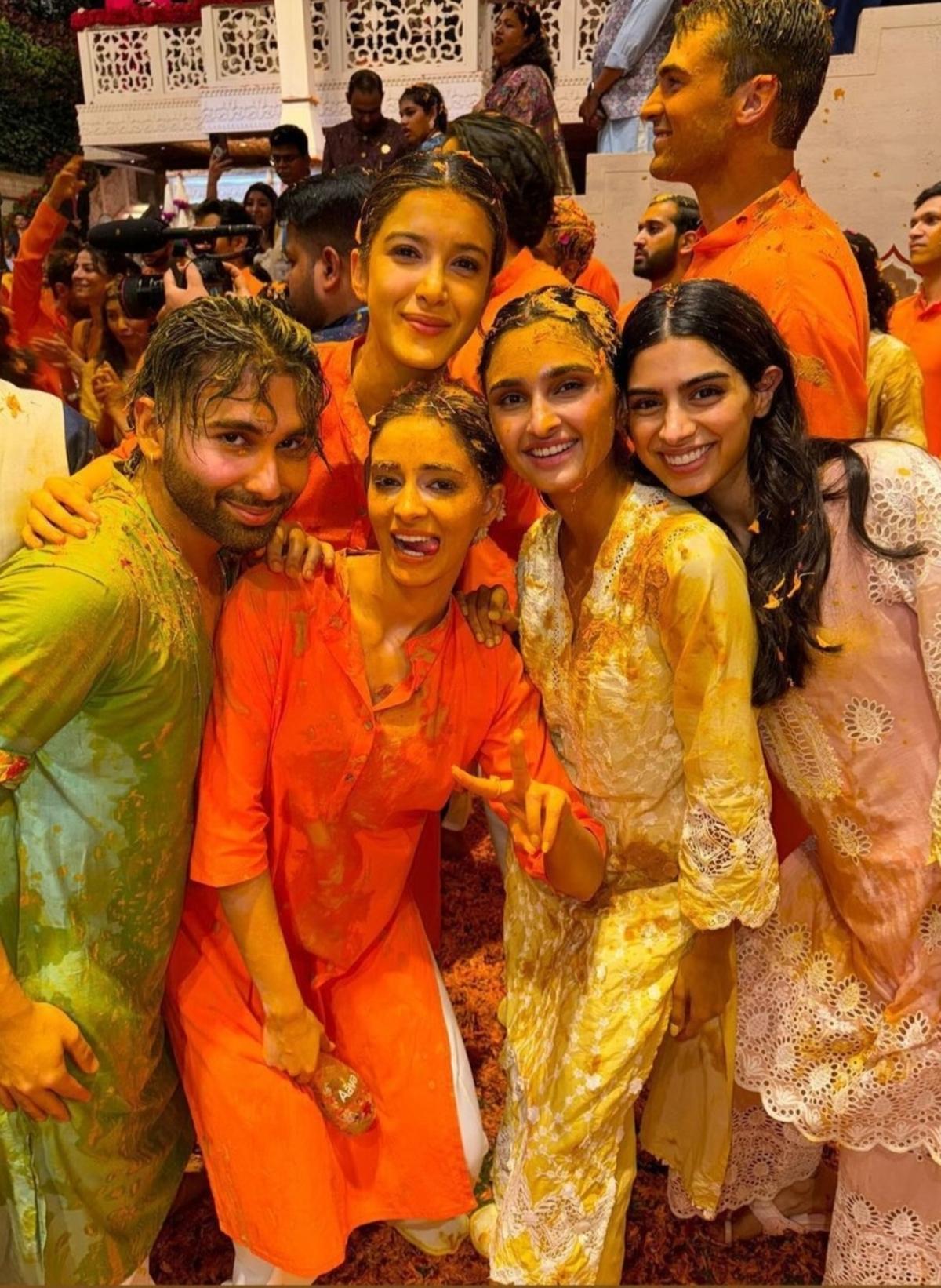 Ananya Panday during the ‘Haldi’ ceremony of Anant Ambani and Radhika Merchant.