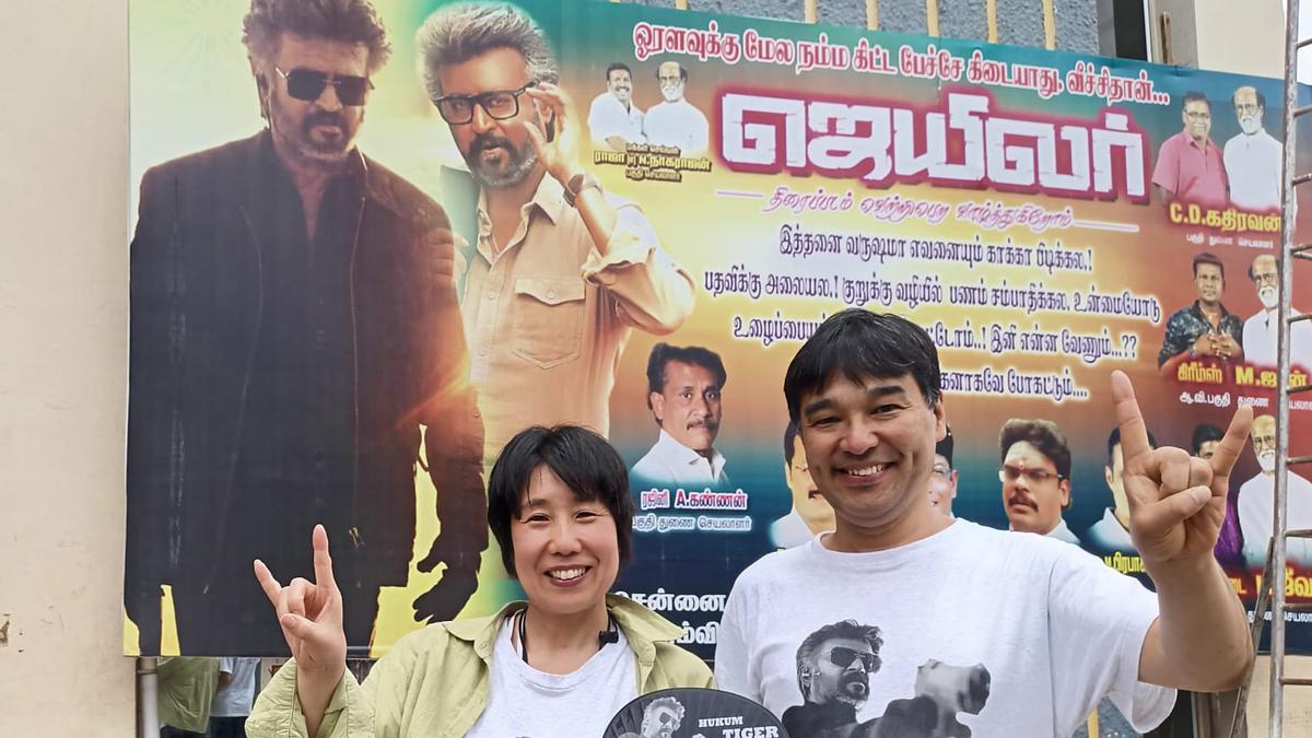 This Japanese couple has travelled from Japan to Chennai to watch Rajinikanth’s ‘Jailer’