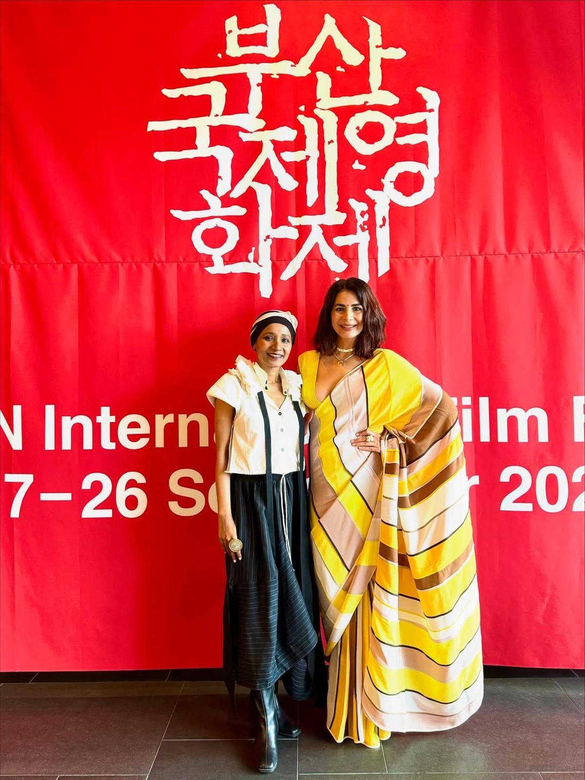 Tannishtha Chatterjee and actor Kirti Kulhari at Busan International Film Festival 2025.