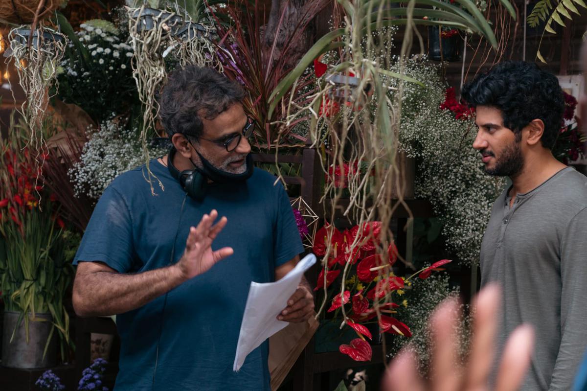 R. Balki and Dulquer Salmaan on the sets of the film