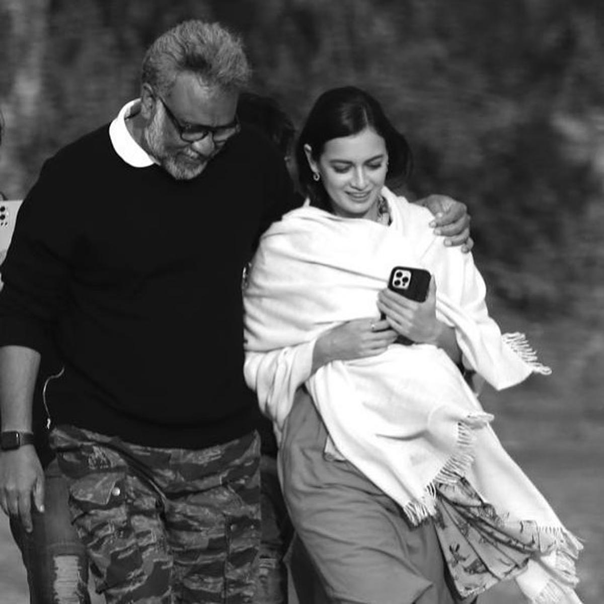 Anubhav Sinha with frequent collaborator Dia Mirza on the sets of ‘Bheed’ 