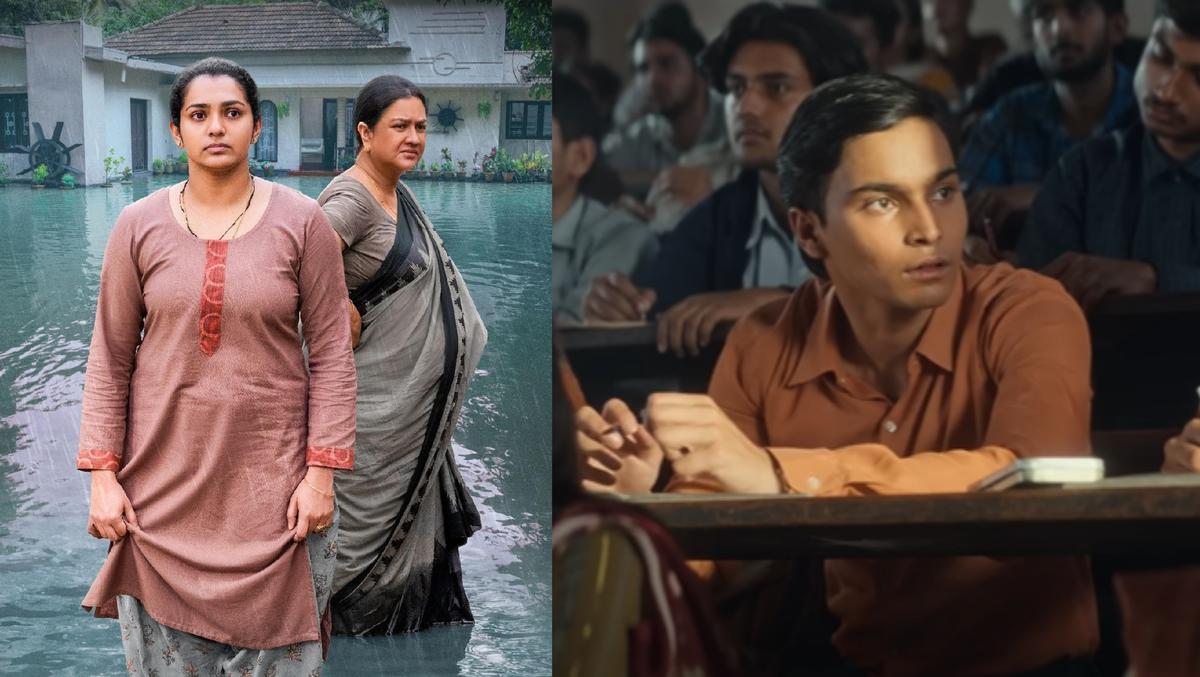 Poster of ‘Ullozhukku’ and a still from ‘All India Rank’