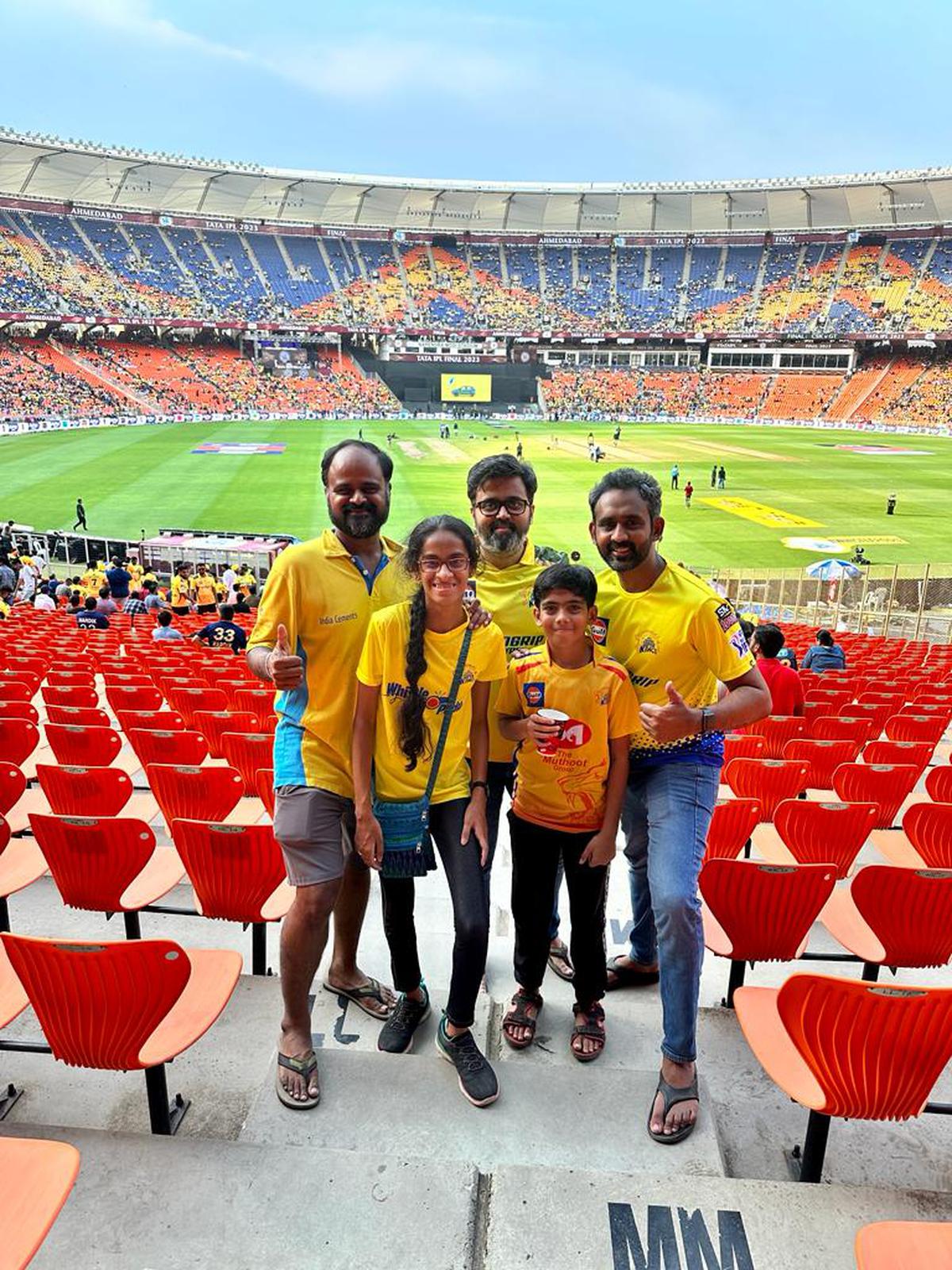 Nithin Rangarajan, CSK fan, with friends