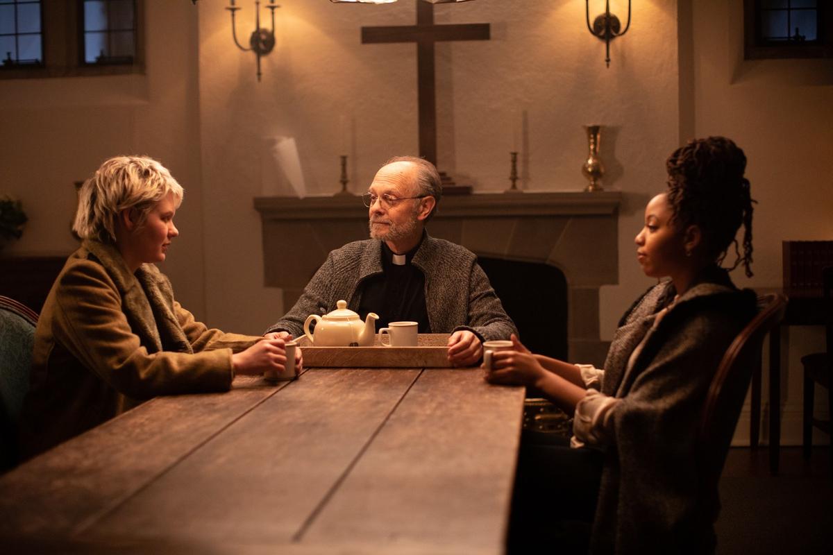 Ryan Simpkins, David Hyde Pierce and Chloe Bailey in a still from ‘The Exorcism’