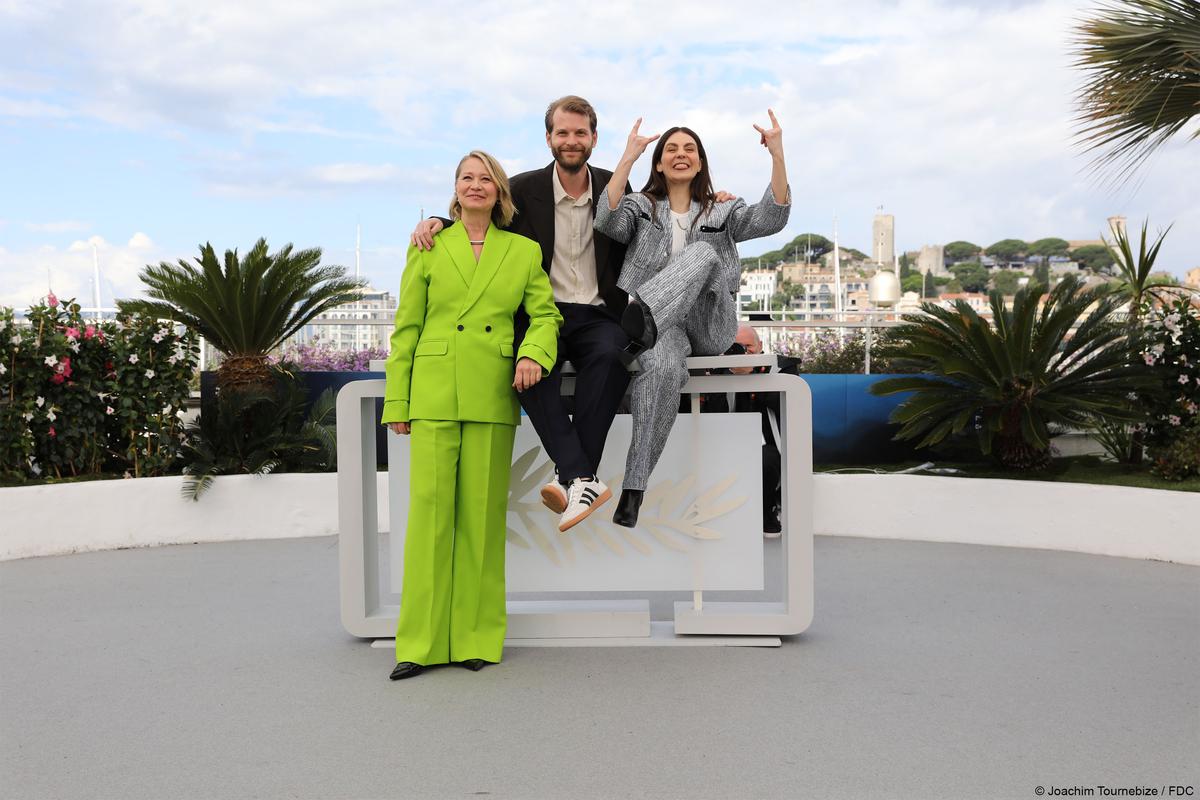 Trine Dyrholm, Magnus von Horn and Vik Carmen Son in the Cannes Film Festival 2024 at the premiere of 'The Girl with the Needle' in 2024