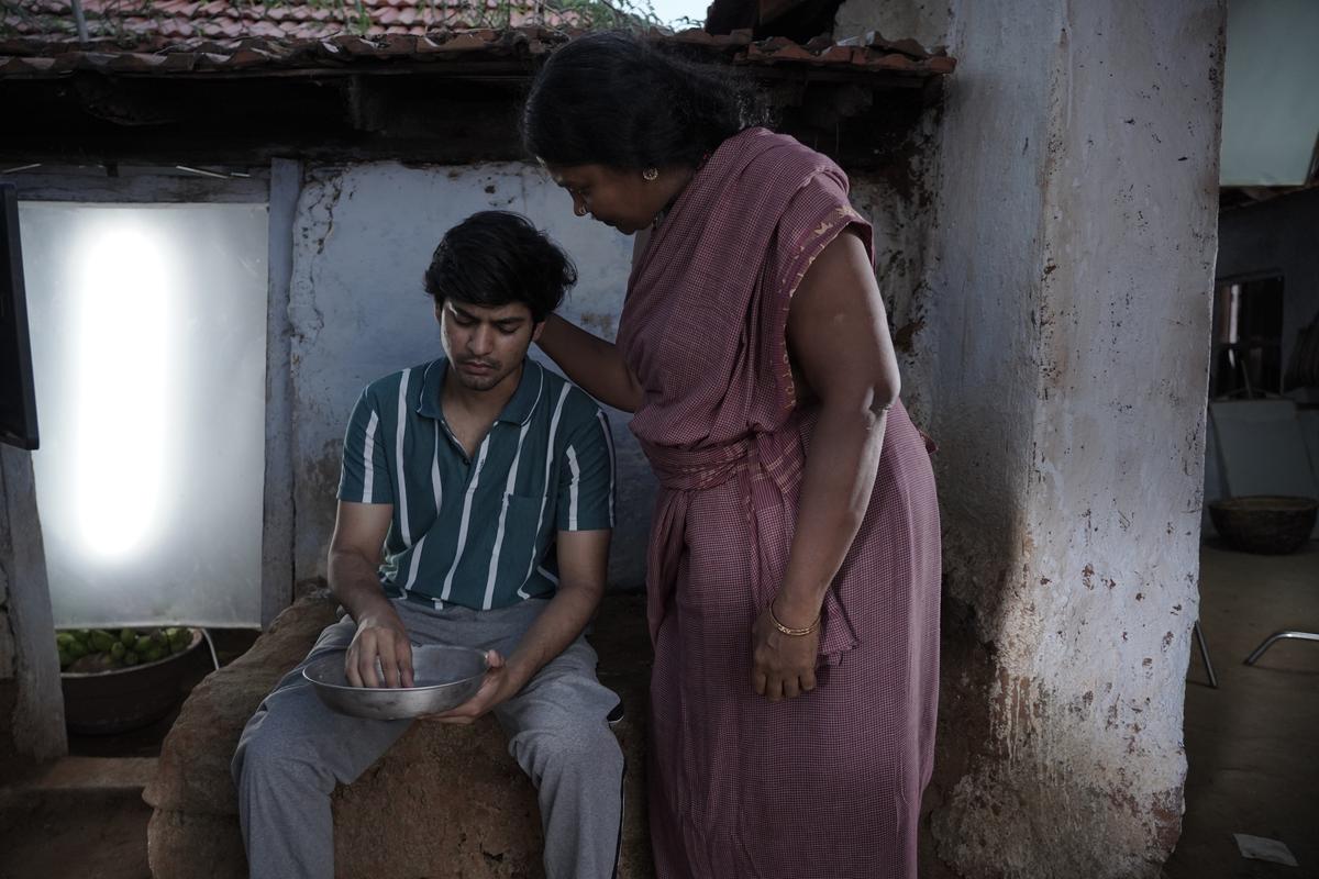 Saran Sakthi and Geetha Kailasam in a still from ‘Angammal’