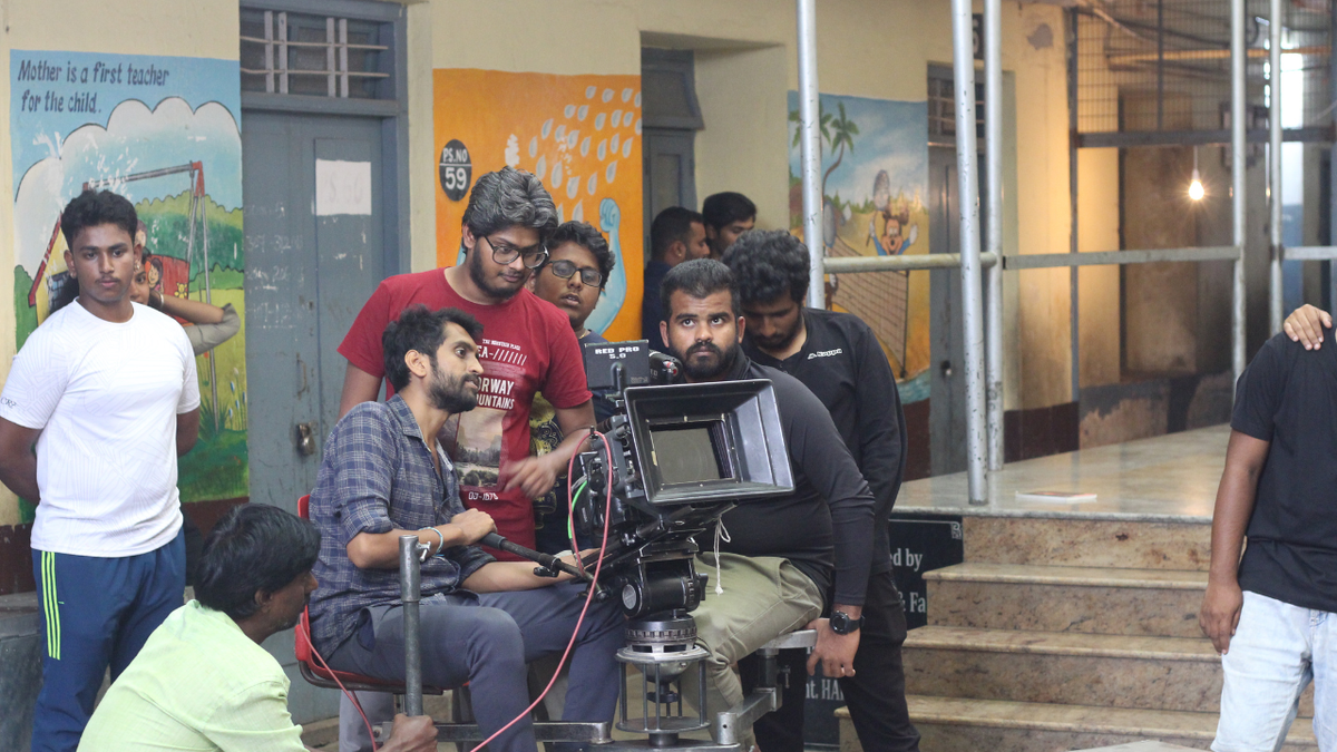 Director Srinidhi Bengaluru on the sets of ‘Blink’.